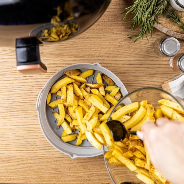 НАБІР СИЛІКОНОВИХ ВСТАВОК ДЛЯ ФРИТЮРНИЦІ БЕЗ ЖИРУ, 2 ШТУКИ, КРУГЛІ, 20 СМ, СКЛАДНІ, KLAUSBERG KB-7789