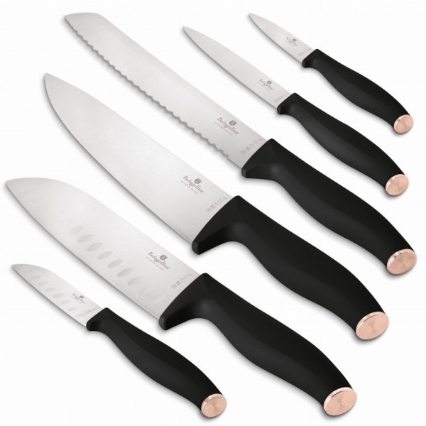 НАБІР ІЗ 6 КУХОННИХ НОЖІВ BERLINGER HAUS ЧОРНА ТРОЯНДА BH-2949