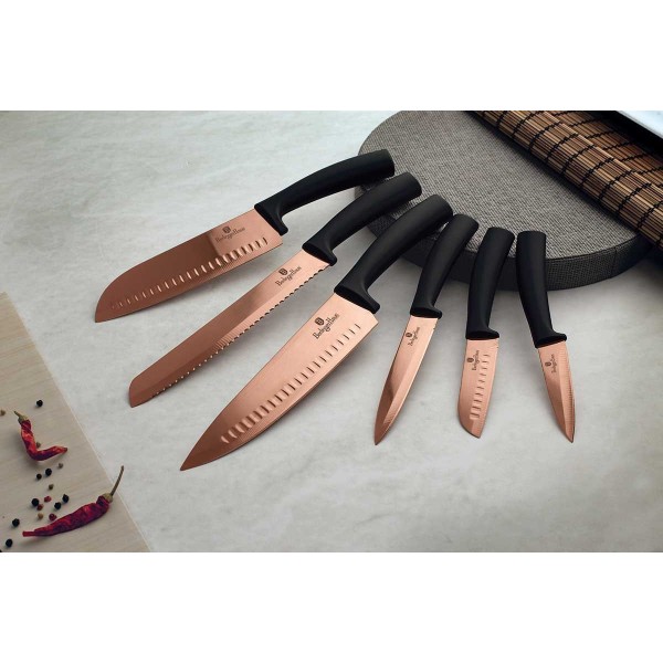 Набір кухонних ножів BERLINGER HAUS BH-2648 кольору рожевого золота