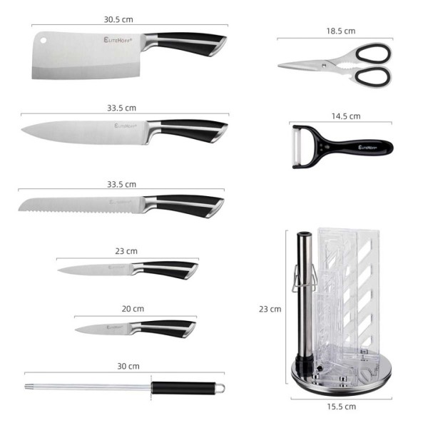 Zestaw noży kuchennych ELITEHOFF E-6263 (9 elementów)