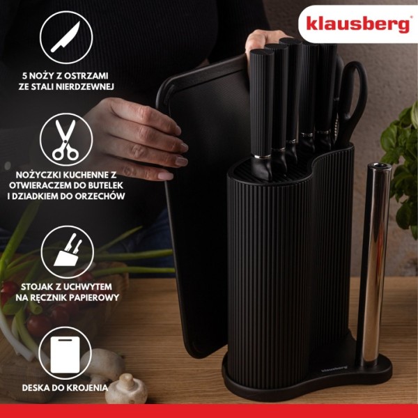 Zestaw noży i desek kuchennych Klausberg KB-7980 (w stojaku)