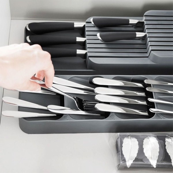 ОРГАНІЗАТОР ДЛЯ СТОЛОВИХ ПРИЛАДІВ, ВСТАВКА ДЛЯ ШУРМАШИНИ, сірий 229010-S