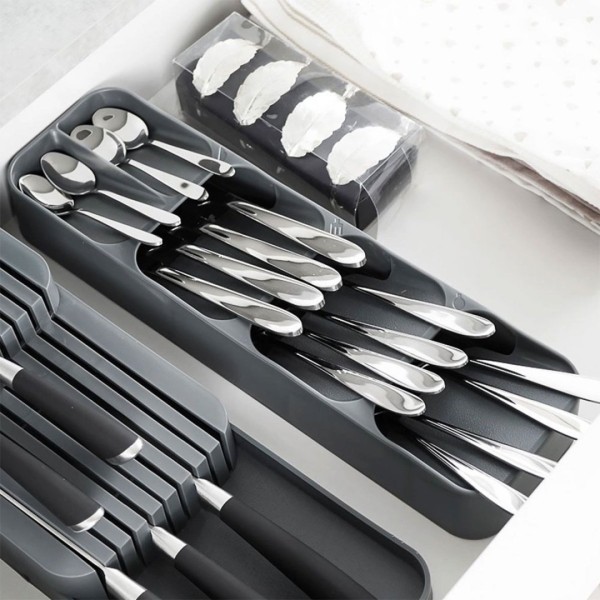 ОРГАНІЗАТОР ДЛЯ СТОЛОВИХ ПРИЛАДІВ, ВСТАВКА ДЛЯ ШУРМАШИНИ, сірий 229010-S