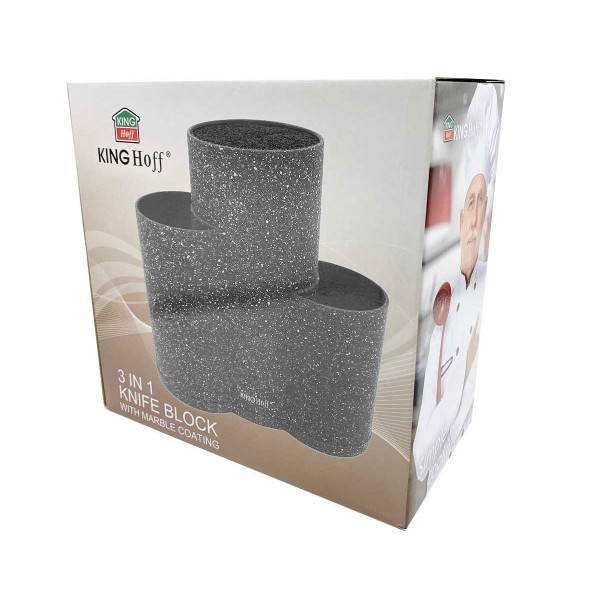 УНІВЕРСАЛЬНА ПІДСТАВКА ДЛЯ НОЖІВ 3-в-1 KINGHOFF KH-1568 СІРА