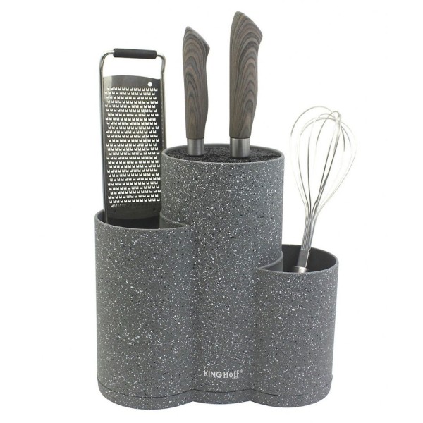 УНІВЕРСАЛЬНА ПІДСТАВКА ДЛЯ НОЖІВ 3-в-1 KINGHOFF KH-1568 СІРА