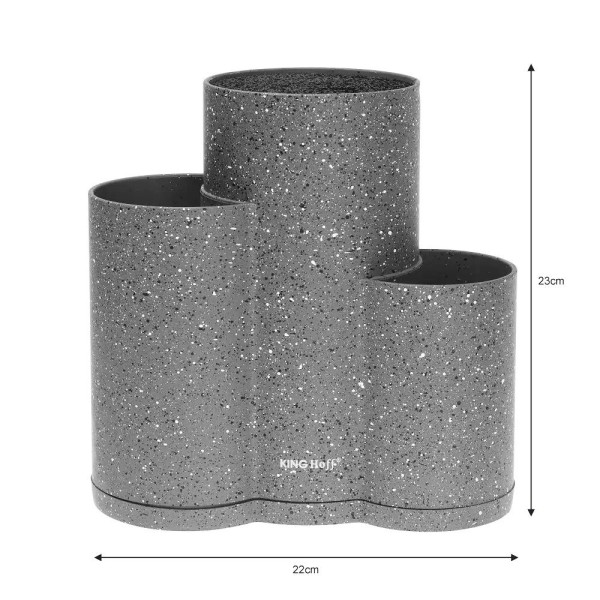 УНІВЕРСАЛЬНА ПІДСТАВКА ДЛЯ НОЖІВ 3-в-1 KINGHOFF KH-1568 СІРА