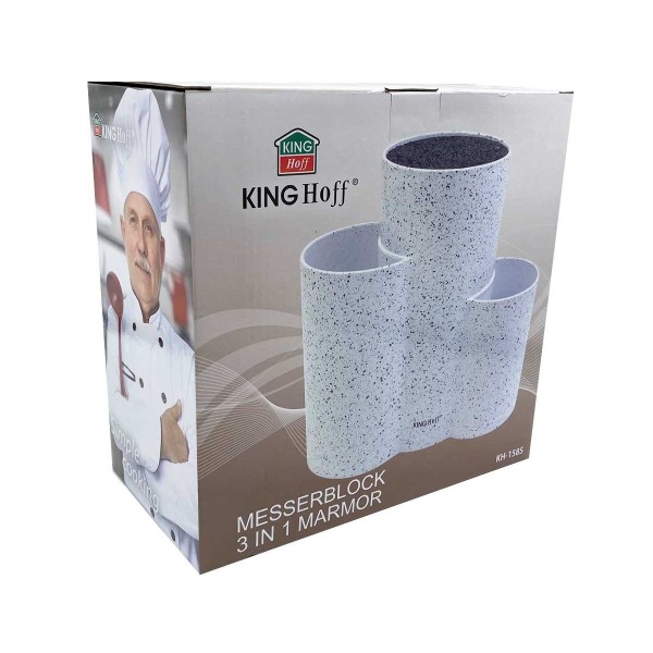 УНІВЕРСАЛЬНА ПІДСТАВКА ДЛЯ НОЖІВ KINGHOFF KH-1585 3-В-1 БІЛА