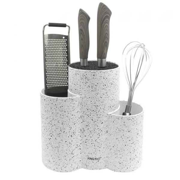 УНІВЕРСАЛЬНА ПІДСТАВКА ДЛЯ НОЖІВ KINGHOFF KH-1585 3-В-1 БІЛА