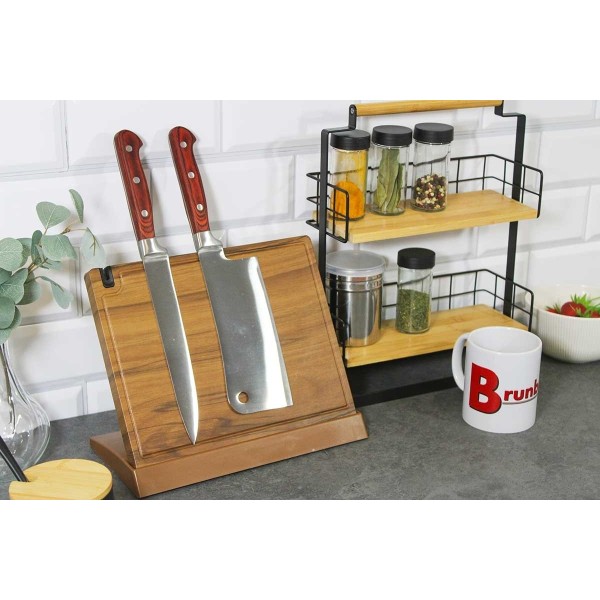 Stojak magnetyczny na noże Brunbeste 3770 (drewniany z ostrzałką)