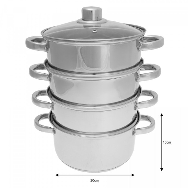 Каструлі для пароварки 11л 5 елементів 20см KiNGHOFF KH-3322