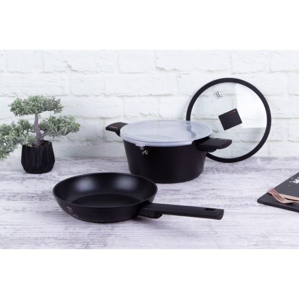 НАБІР КАСТРУЛІ ТА СКОВОРОДИ 24 СМ З ТИТАНОВИМ ПОКРИТТЯМ, 4 ПРЕДМЕТИ BERLINGER HAUS MONACO BH-7098