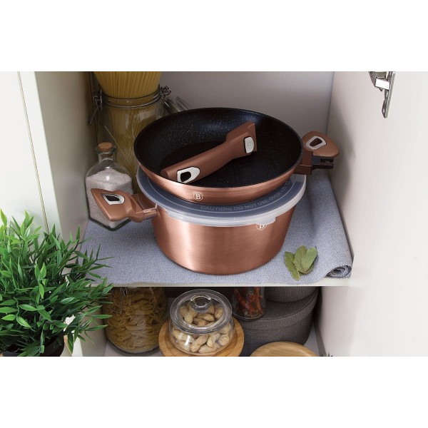 Набір з 6 гранітних горщиків BERLINGER HAUS METALLIC LINE ROSE GOLD BH-7051