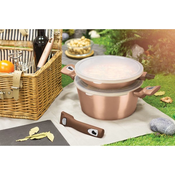 Набір з 6 гранітних горщиків BERLINGER HAUS METALLIC LINE ROSE GOLD BH-7051