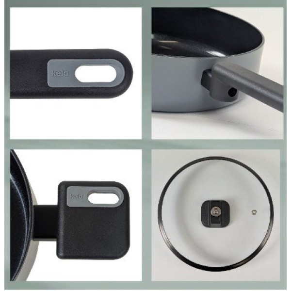 KELA - Набір з 3 горщиків, 5 предметів, темно-сірий, Mira