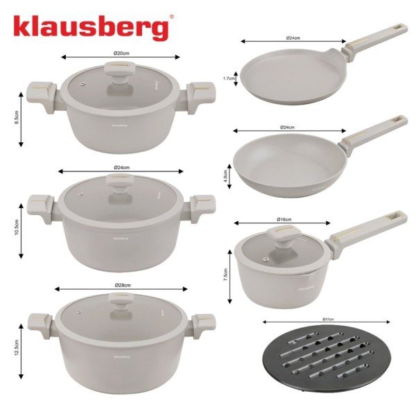 Набір з 12 мармурових посуду KLAUSBERG KB-7967