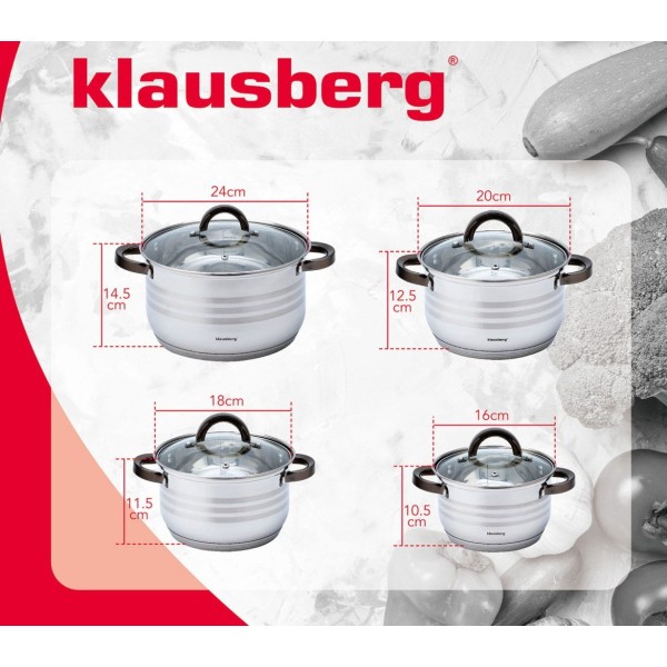 Zestaw garnków Klausberg KB-7701 (8 elementów)