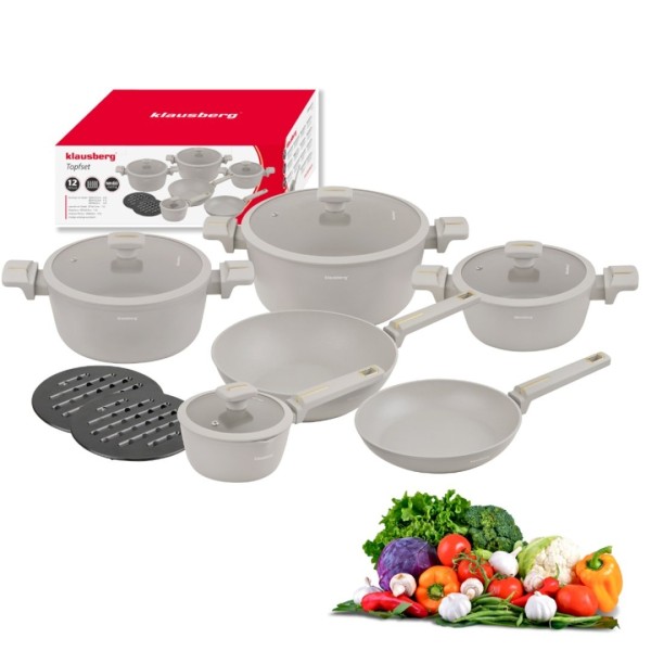 Набір з 12 мармурових посуду KLAUSBERG KB-7969