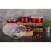 Набір посуду BERLINGER HAUS METALLIC LINE BURGUNDY BH-6145, 9 предметів, що складаються та готуються