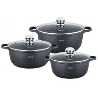 НАБІР З 3 КАСТРУЛ 2, 3, 4, 5, 6,5 Л KINGHOFF KH-1606
