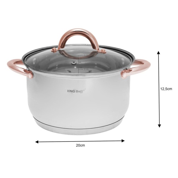 Сталеві каструлі KINGHOFF ROSEGOLD KH-1764, 10 штук