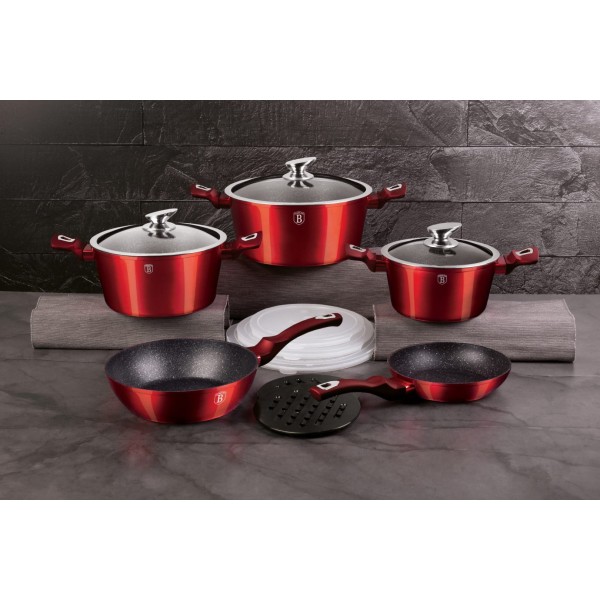 Набір з 13 горщиків BERLINGER HAUS METALLIC LINE BURGUNDY BH-7030