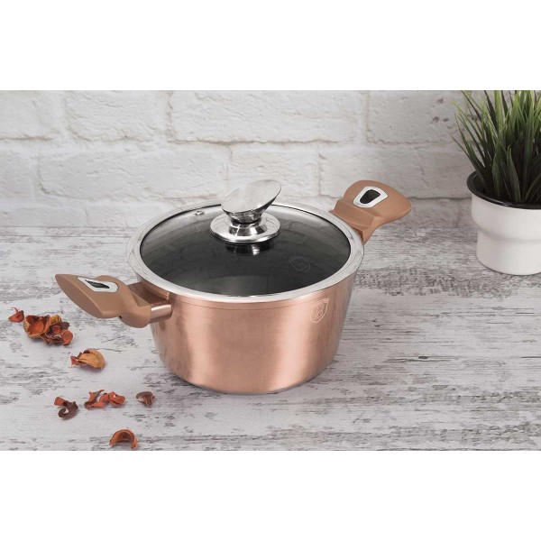 Набір каструль та сковорідок BERLINGERHAUS BH-7047 кольору рожевого золота