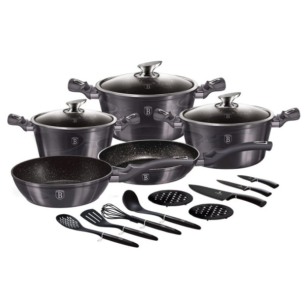 Zestaw garnków Berlinger haus Carbon Pro BH-6920 (17 elementów)