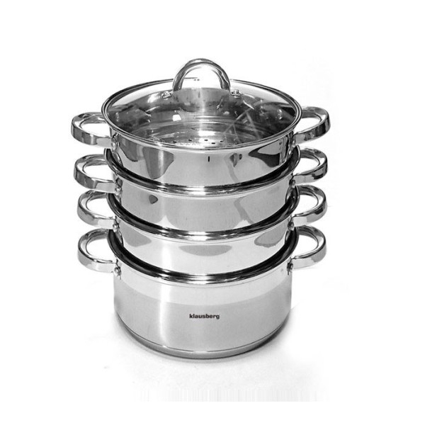 KLAUSBERG KB-7143 КАСТРУЛІ ДЛЯ ПРИГОТУВАННЯ НА ПАРІ 22 СМ 5 ШТУК