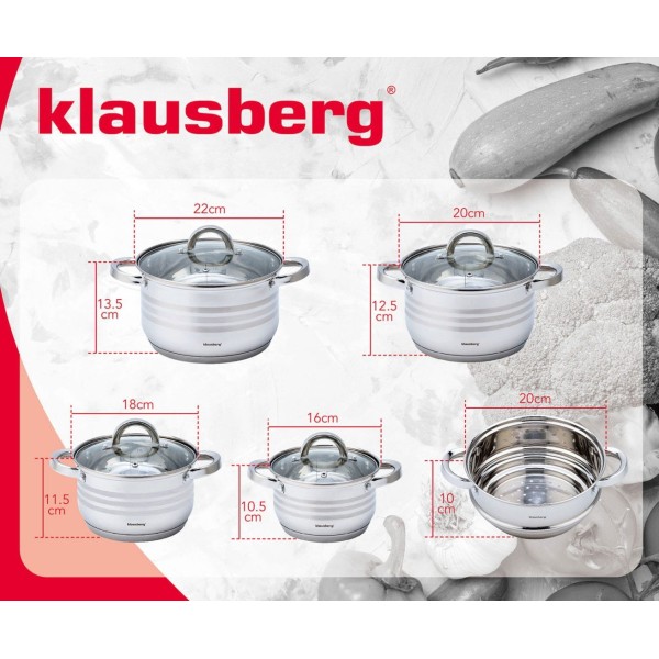 Zestaw garnków Klausberg KB-7695 (9 elementów)