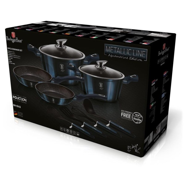Горщики BERLINGER HAUS 10 предметів, металеві, аквамаринові BH-6143