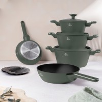 Набір каструль та сковорідок BerlingerHaus BH-8207 Matte Green Collection, 10 предметів