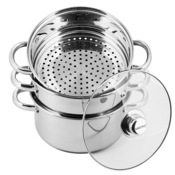 Garnki do gotowania na parze Kinghoff KH-3319 (4 elementy 24 cm)