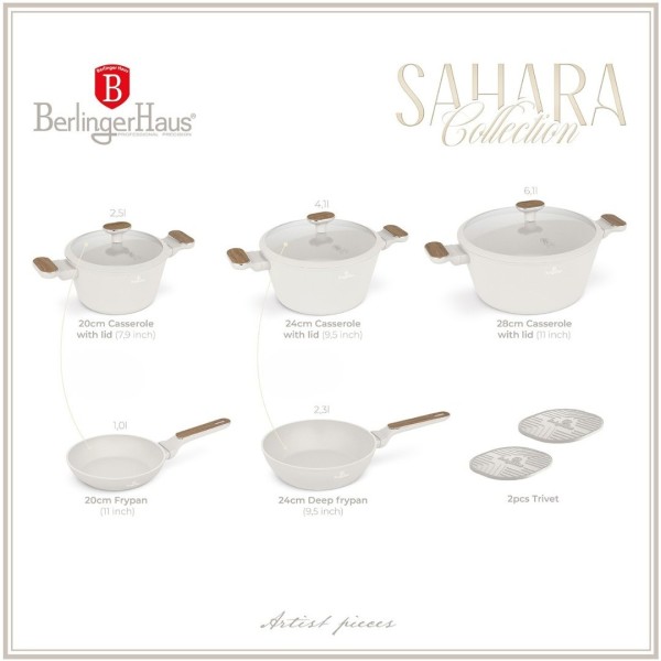 Набір горщиків BerlingerHaus Sahara BH-8324 з 10 предметів з дерев'яними елементами