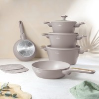 Набір каструль і сковорідок BerlingerHaus BH-8343 Taupe Nordic, 10 предметів