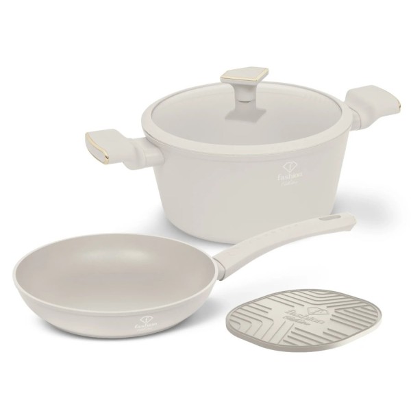 Zestaw garnków i patelni Berlinger haus FTV-0078 (matte cream gold)