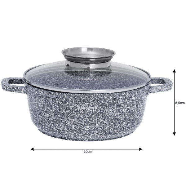 НАБІР З 3 ГОРЩИКІВ З МАРМУРОВОЮ ПОВЕРХНЕЮ 2, 3, 4, 5, 6,8 Л KLAUSBERG KB-7533