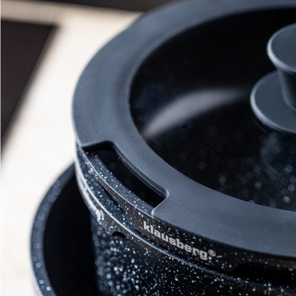 Набір посуду KLAUSBERG KB-7858 з мармуровим антипригарним покриттям, 5 предметів