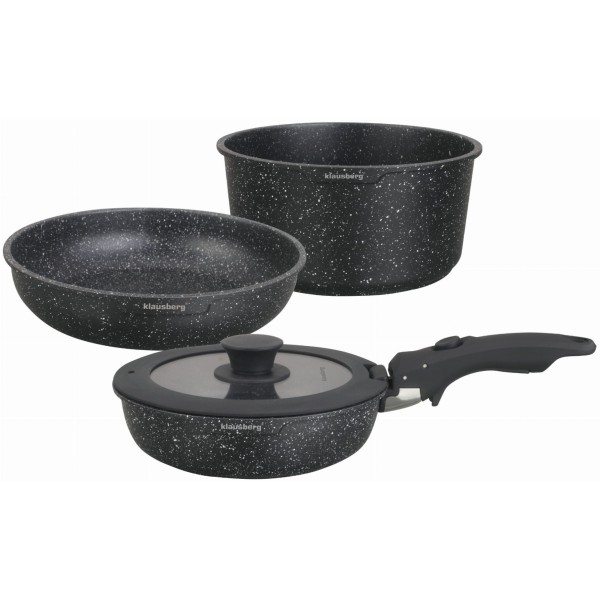 Набір посуду KLAUSBERG KB-7858 з мармуровим антипригарним покриттям, 5 предметів