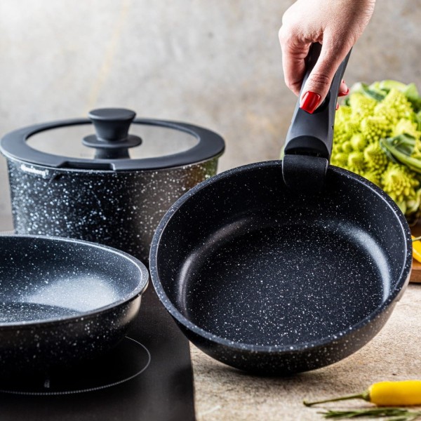 Набір посуду KLAUSBERG KB-7858 з мармуровим антипригарним покриттям, 5 предметів