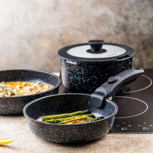 Набір посуду KLAUSBERG KB-7858 з мармуровим антипригарним покриттям, 5 предметів