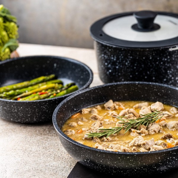 Набір посуду KLAUSBERG KB-7858 з мармуровим антипригарним покриттям, 5 предметів