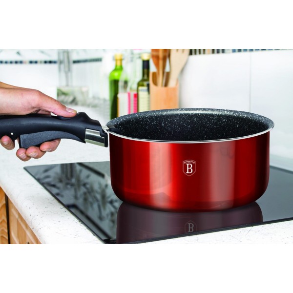 Набір каструль 12 предметів CLICK & COOK BERLINGER HAUS METALLIC LINE BURGUNDY BH-1674