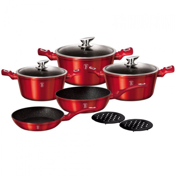 Горщики BERLINGER HAUS METALLIC LINE бордові, 10 шт. BH-1222-N