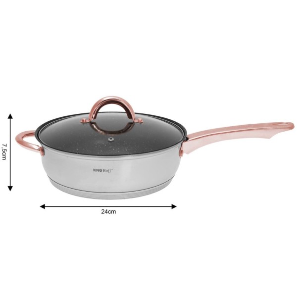 Сталеві каструлі KINGHOFF ROSEGOLD KH-1766 на 12 елементів
