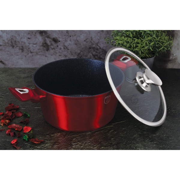 Набір посуду BERLINGER HAUS METALLIC BURGUNDY BH-7180, 22 предмети