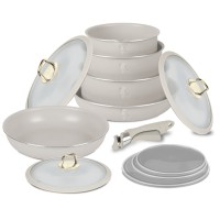 Набір каструль BerlingerHaus Sahara Collection BH-8247 з 12 предметів зі знімною ручкою