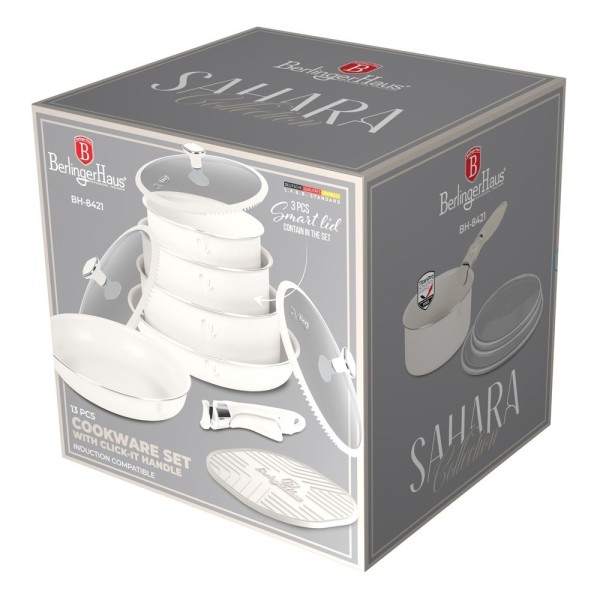 Набір горщиків BerlingerHaus Sahara Marble Collection BH-8421 з 13 предметів зі знімною ручкою