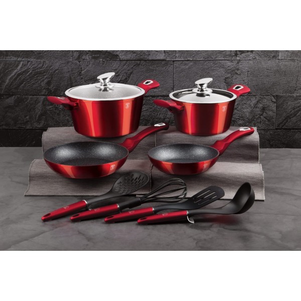 Набір з 10 горщиків BERLINGER HAUS METALLIC LINE BURGUNDY BH-6141