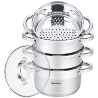 KLAUSBERG KB-7137 КАСТРУЛІ ДЛЯ ПРИГОТУВАННЯ НА ПАРІ 18 СМ 5 ШТУК