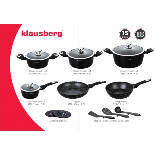 Гранітні горщики KLAUSBERG MARMO KB-7322, 15 штук